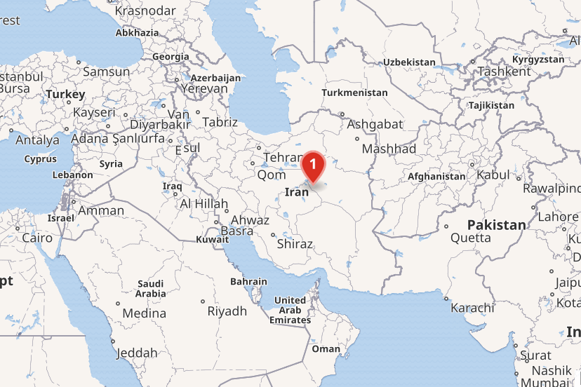 Peta Iran dan penanda lokasi Desert One, titik kumpul pertama pasukan pembebasan sandera AS. (Foto: