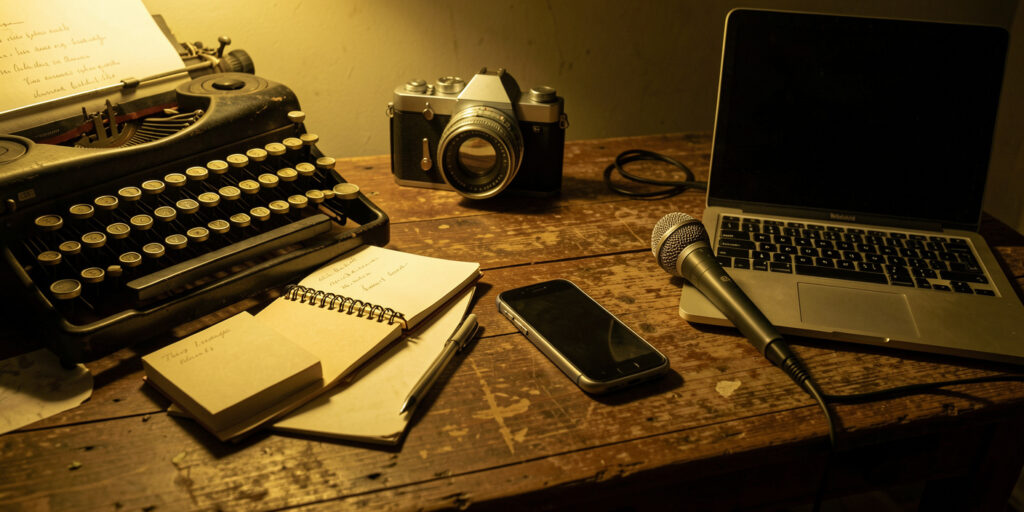 Ilustrasi tulisan Hari Pers Nasional. (Foto: Freepik/AI Image Generator)