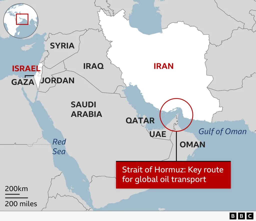 Peta posisi Selat Hormuz (Foto: BBC)